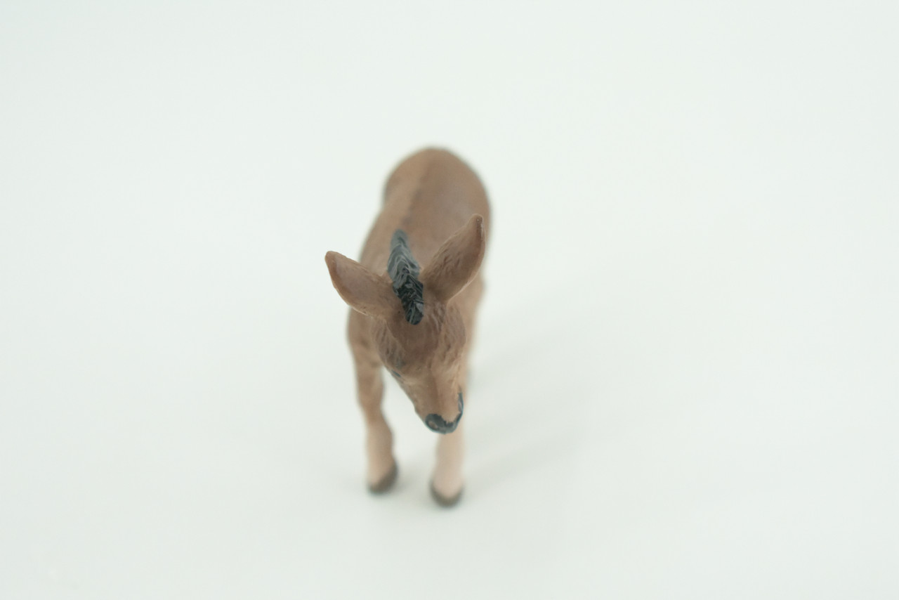 Donkey Baby, Burro Foal, Hand Painted, Museum Quality, Rubber Animal, Educational, Realistic Figure, Toy, Kids, Replica, Gift,    2 3/4 Inches.  CH942 BB208 