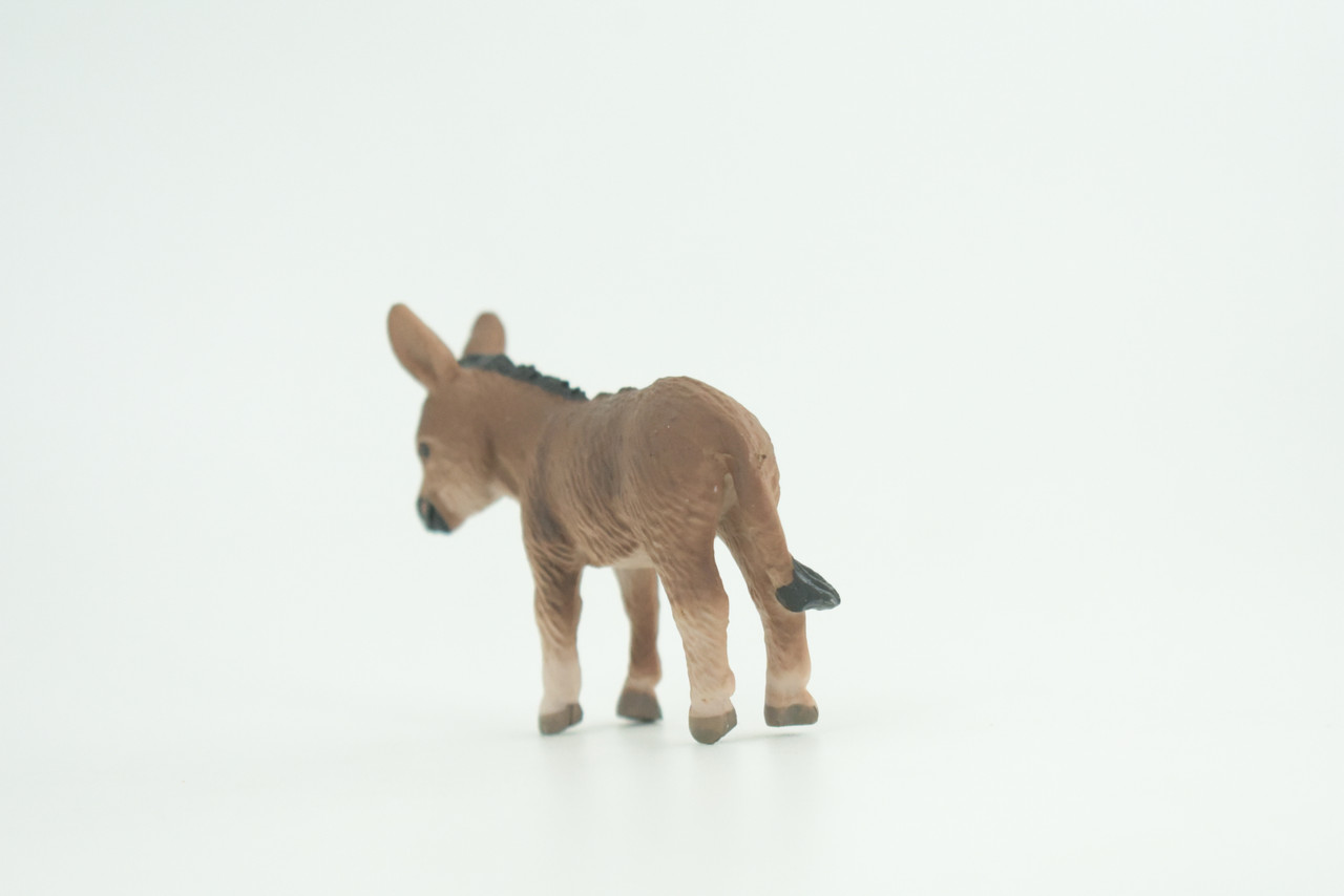 Donkey Baby, Burro Foal, Hand Painted, Museum Quality, Rubber Animal, Educational, Realistic Figure, Toy, Kids, Replica, Gift,    2 3/4 Inches.  CH942 BB208 