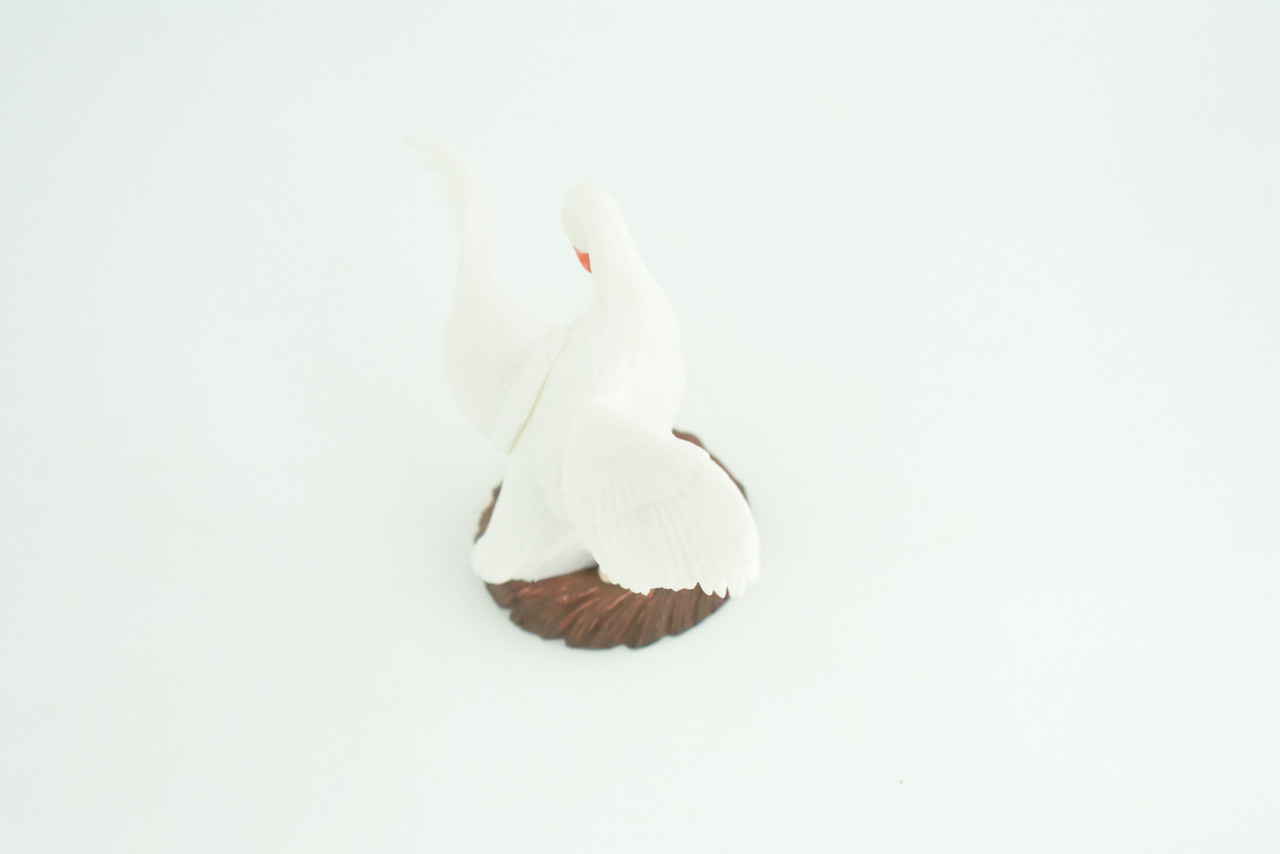Swan with eggs, Hand Painted, Educational, High Quality Rubber Bird, Realistic, Diorama, Very Nice Design, Figure, Toys, Kids, Gift,  5  Inches. CH944 BB208