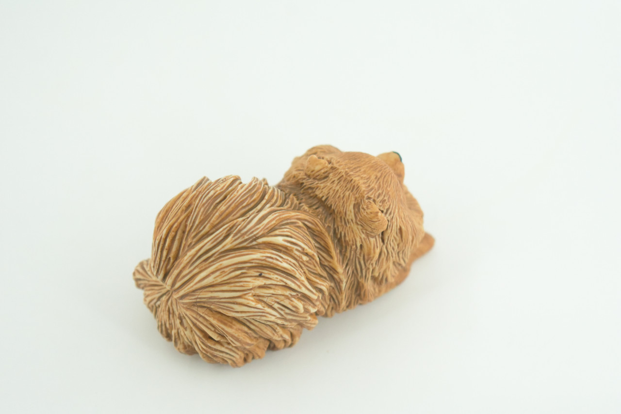Pomeranian Dog, Brown, Hand Painted, Educational, Museum Quality, Rubber Canine, K9, Realistic, Diorama, Figure, Toys, Kids, Gift,  3 Inches. CH947 BB208 