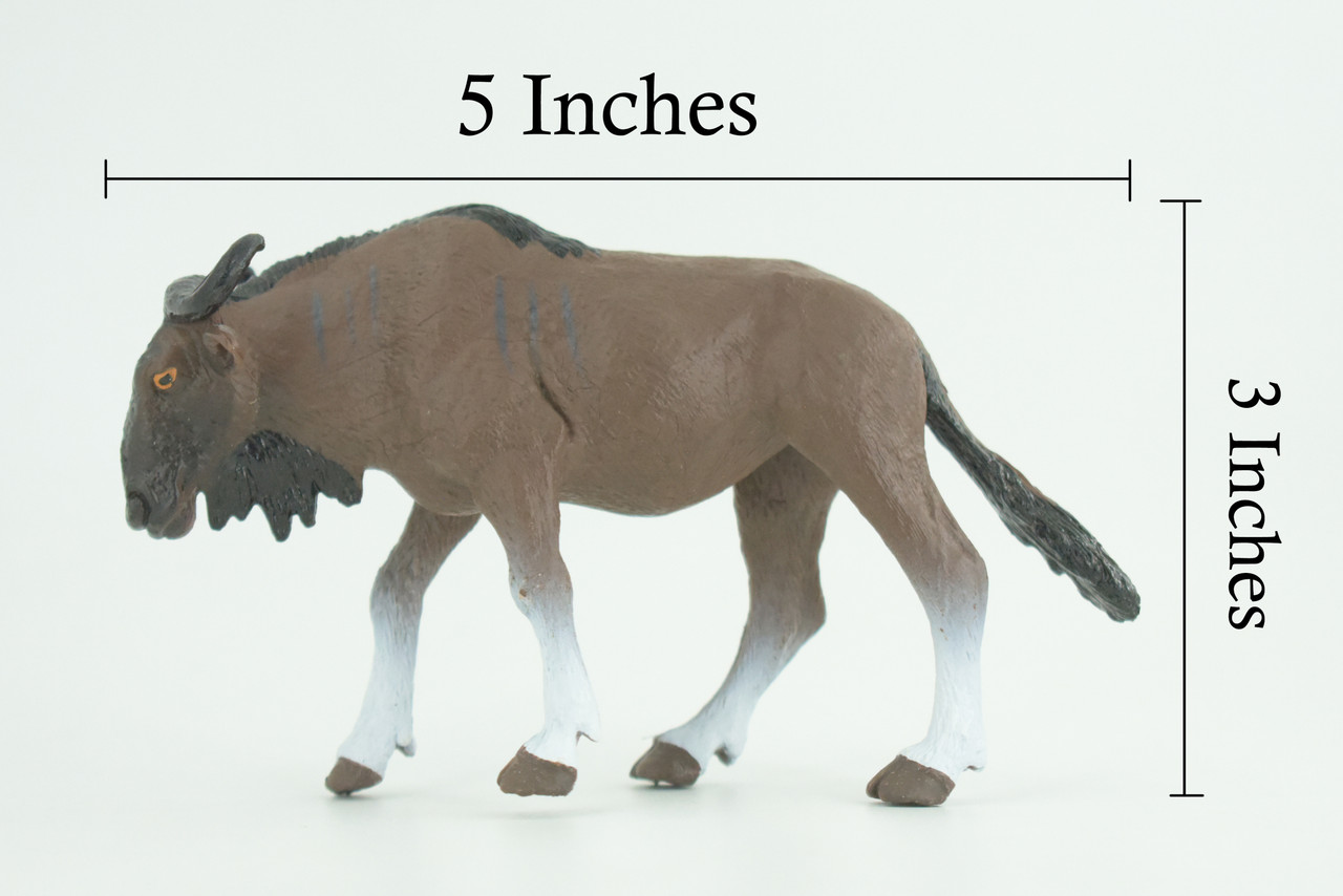 Wildebeest, Museum Quality, Educational, Hand Painted, Rubber Animal, Realistic, Diorama, Very Nice Design, Toys, Kids, Gift, 5 Inches. CH950 BB209