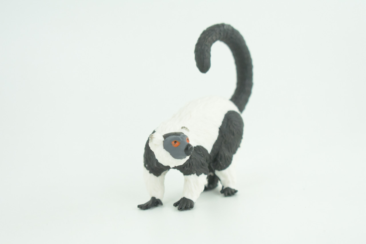 Black-and-white Ruffed Lemur, Museum Quality, Educational, Hand Painted, Rubber, Realistic, Diorama, Very Nice Design, Toys, Kids, Gift,   3 Inches.  CH953 BB209 