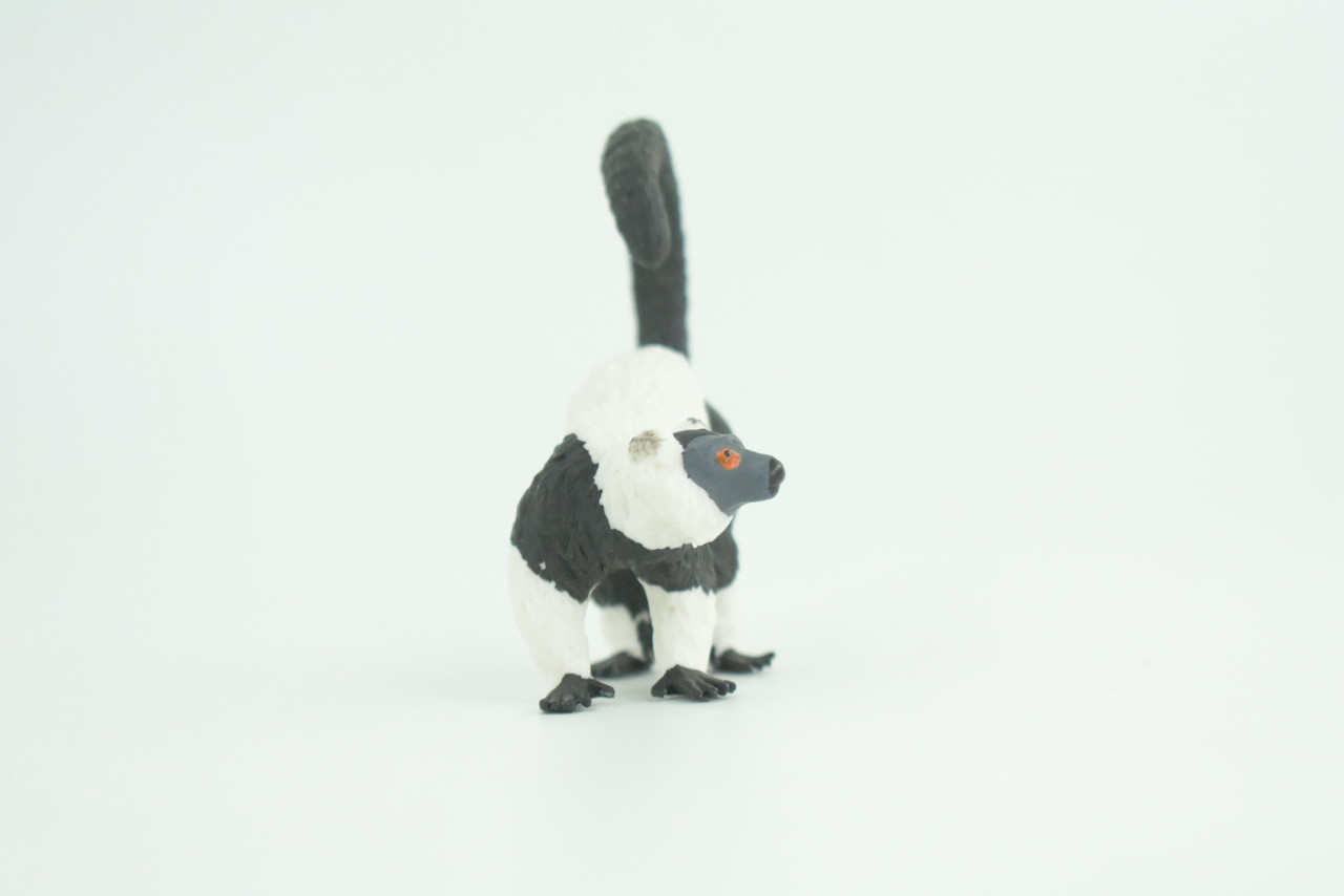 Black-and-white Ruffed Lemur, Museum Quality, Educational, Hand Painted, Rubber, Realistic, Diorama, Very Nice Design, Toys, Kids, Gift,   3 Inches.  CH953 BB209 