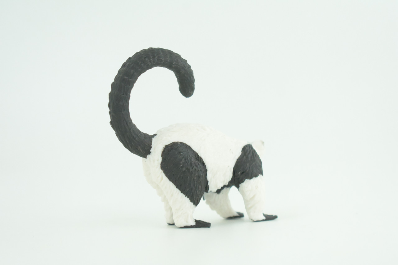 Black-and-white Ruffed Lemur, Museum Quality, Educational, Hand Painted, Rubber, Realistic, Diorama, Very Nice Design, Toys, Kids, Gift,   3 Inches.  CH953 BB209 