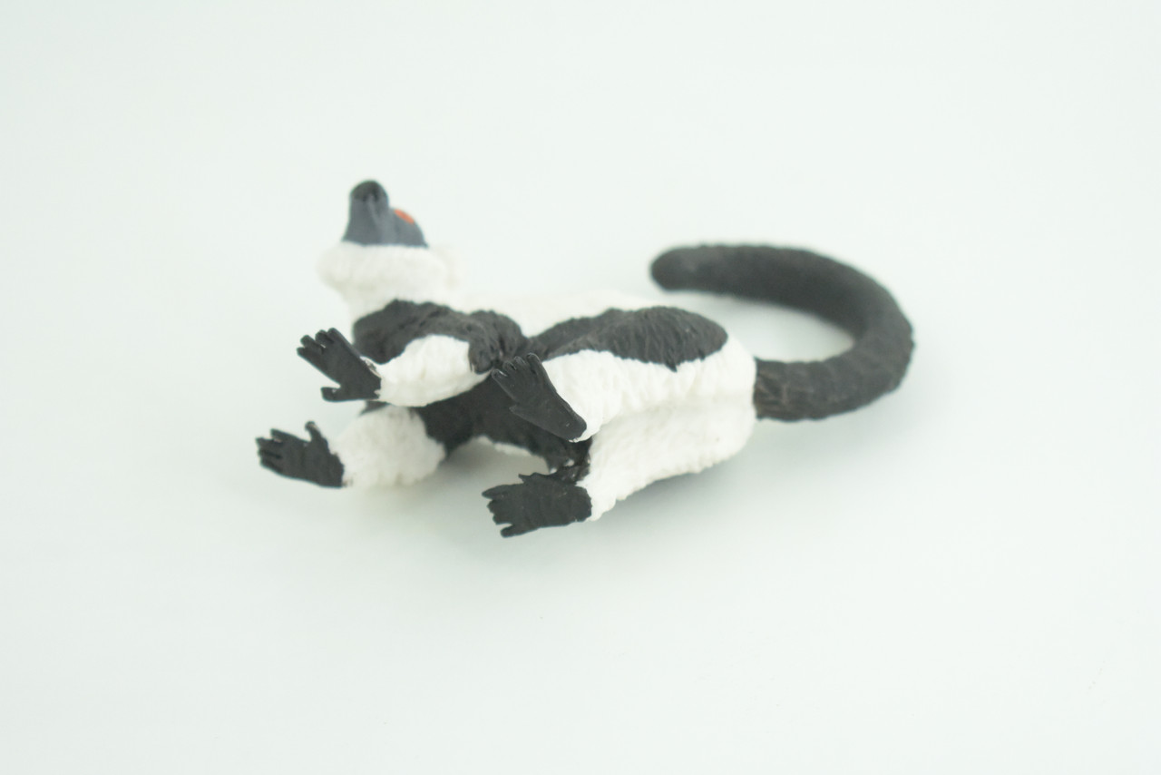 Black-and-white Ruffed Lemur, Museum Quality, Educational, Hand Painted, Rubber, Realistic, Diorama, Very Nice Design, Toys, Kids, Gift,   3 Inches.  CH953 BB209 