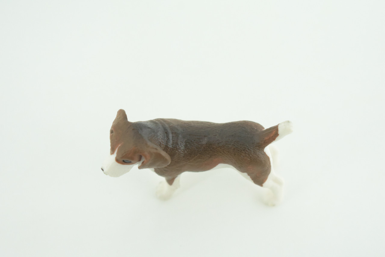 Beagle Dog, Hand Painted, Educational, Museum Quality, Rubber Canine, K9, Realistic, Diorama, Figure, Toys, Kids, Gift,  2 1/2  Inches.  CH958 BB209 
