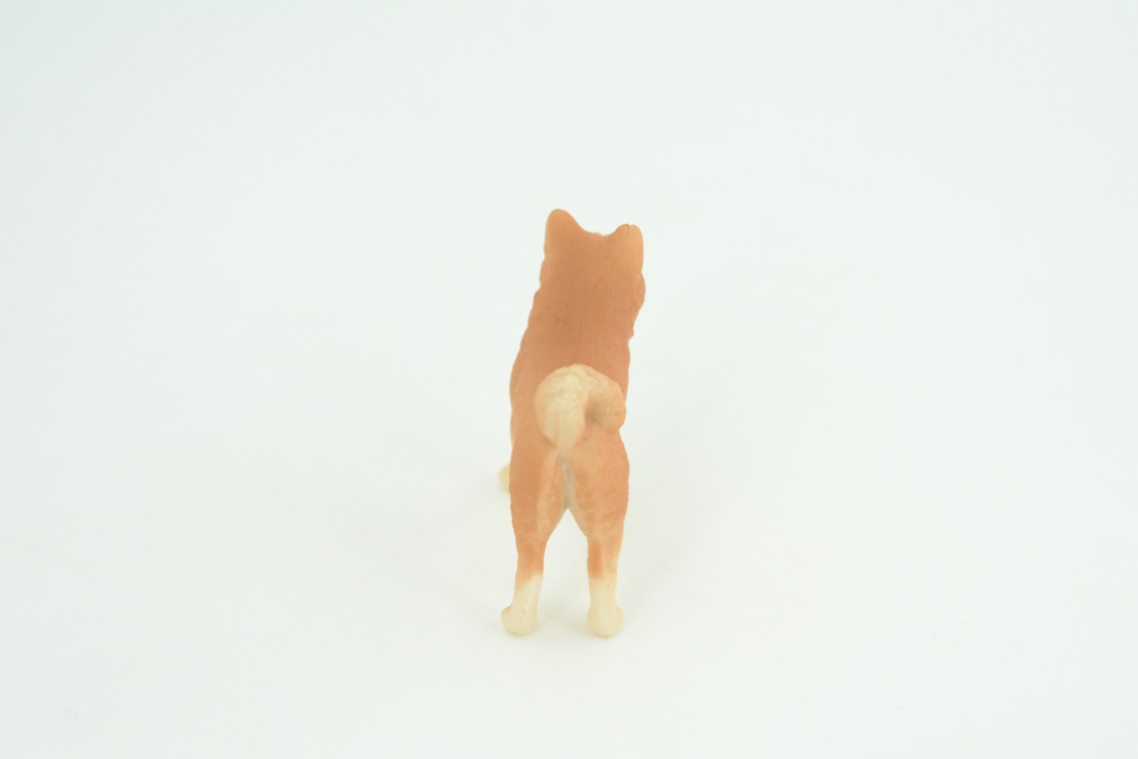 Shiba Inu Dog, Puppy, Museum Quality, Hand Painted, Educational, Very Nice Rubber Canine, Realistic, K9, Diorama, Toys, Kids, Gift,   2 1/4 Inches.  CH959 BB209