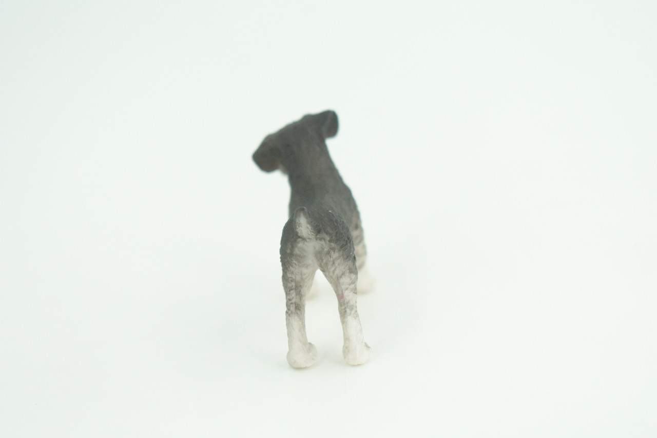 Schnauzer Dog Puppy, Hand Painted, Educational, Museum Quality, Rubber Canine, K9, Realistic, Diorama, Figure, Toys, Kids, Gift,  2 Inches.  CH961 BB209 