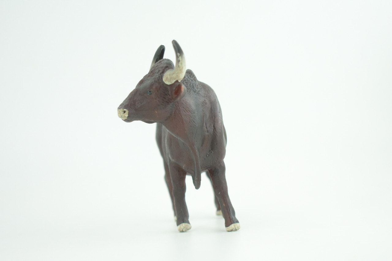 Gaur Bull, Brown, Museum Quality, Hand Painted, Educational, High Quality Rubber Cow, Realistic, Very Nice Design, Diorama, Toys, Kids, Gift,    6 Inches.  CH964 BB210 