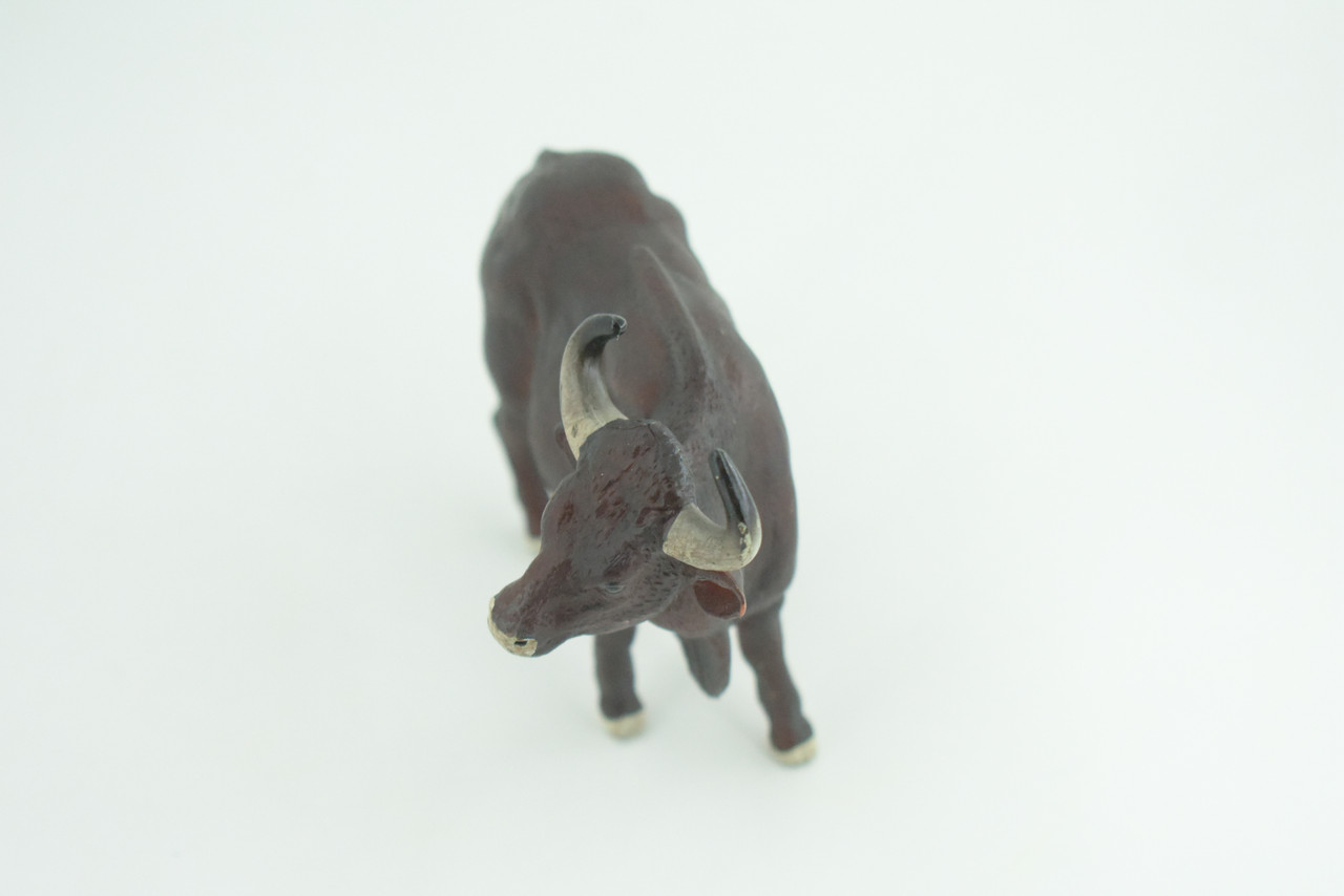 Gaur Bull, Brown, Museum Quality, Hand Painted, Educational, High Quality Rubber Cow, Realistic, Very Nice Design, Diorama, Toys, Kids, Gift,    6 Inches.  CH964 BB210 