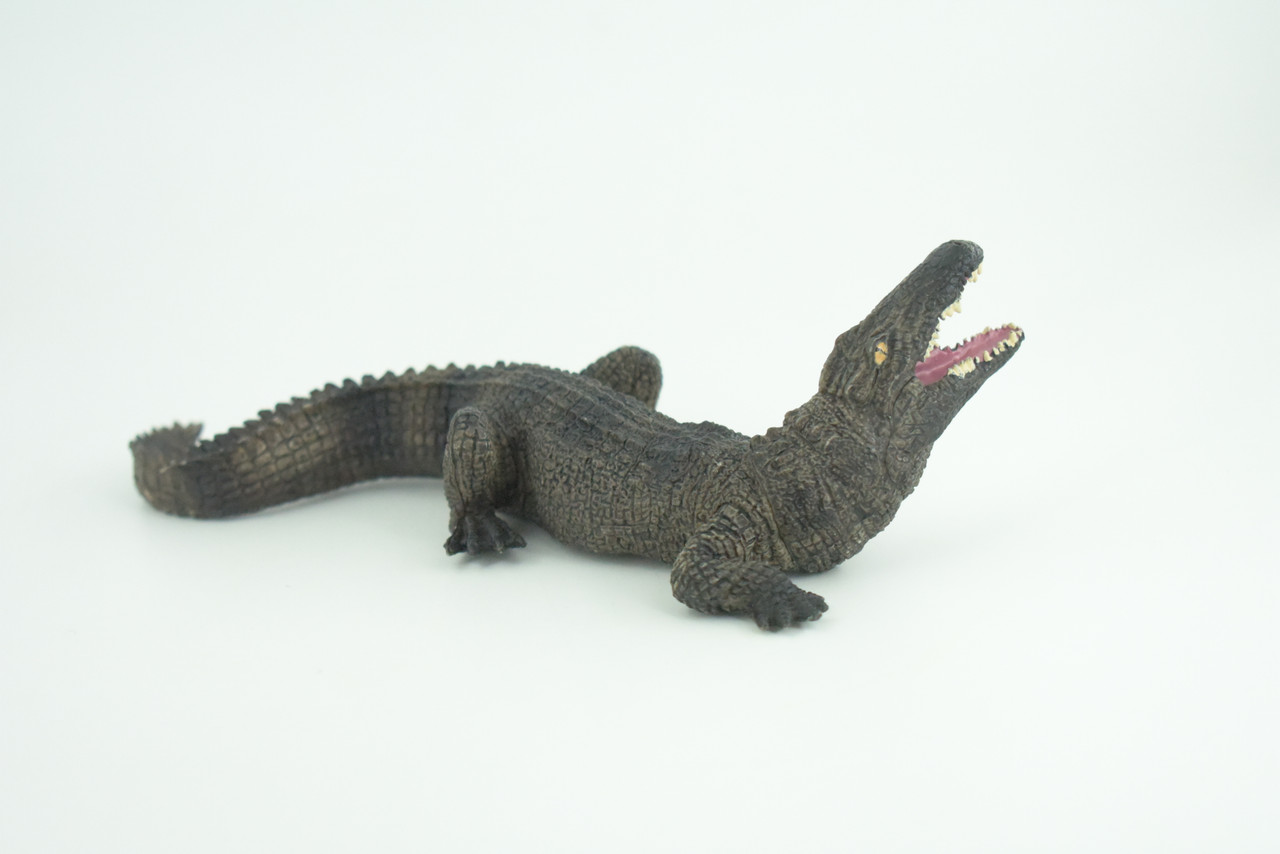 Alligator, American, Hand Painted, Museum Quality, Solid Rubber Crocodile, Reptile, Educational, Realistic, Figure, Toy, Kids, Replica, Gift,   8 Inches.  CH965 BB210