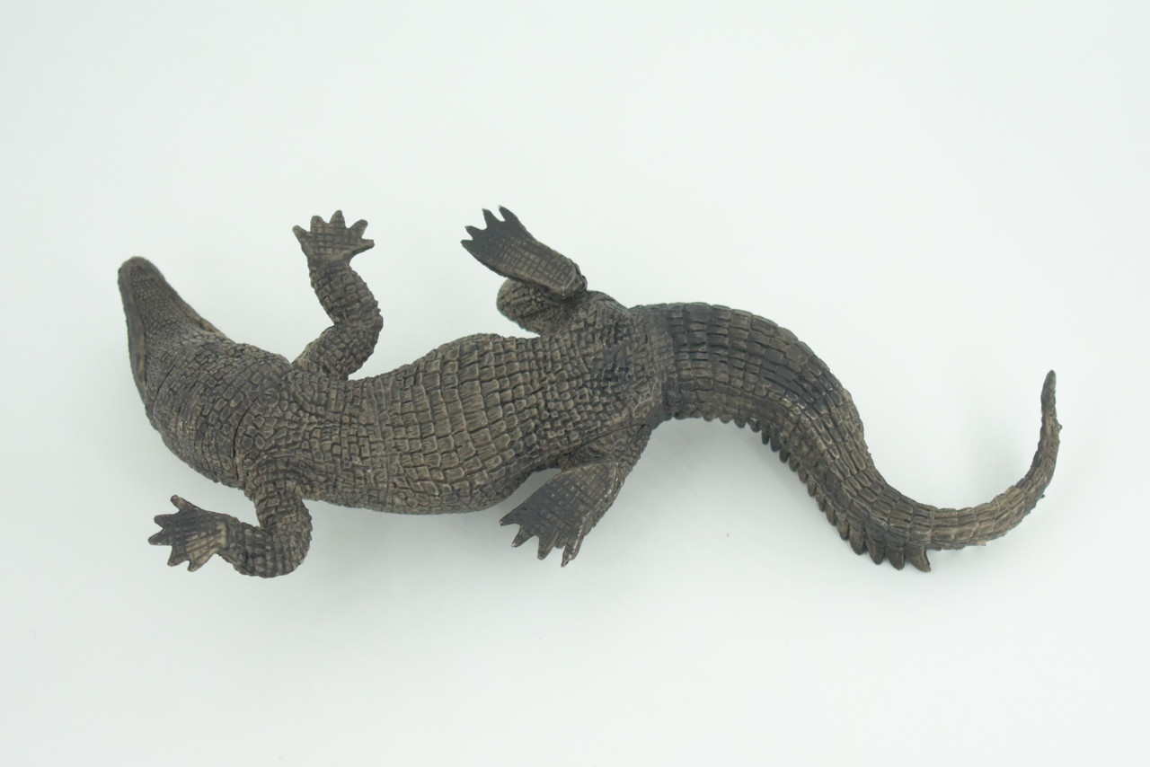 Alligator, American, Hand Painted, Museum Quality, Solid Rubber Crocodile, Reptile, Educational, Realistic, Figure, Toy, Kids, Replica, Gift,   8 Inches.  CH965 BB210
