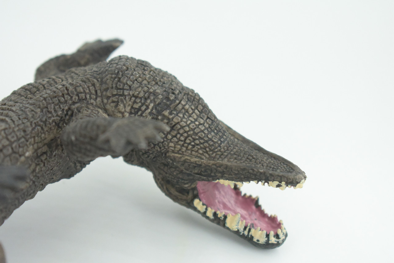 Alligator, American, Hand Painted, Museum Quality, Solid Rubber Crocodile, Reptile, Educational, Realistic, Figure, Toy, Kids, Replica, Gift,   8 Inches.  CH965 BB210