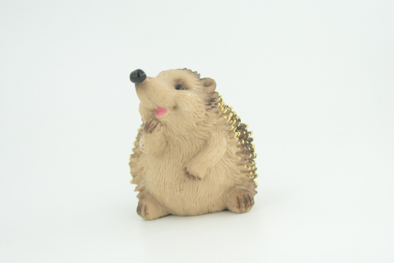 Hedgehog, Sitting, Museum Quality, Educational, Hand Painted, Very Nice Rubber Animal, Realistic, Diorama, Toy, Kids, Gift,   3 Inches.  CH972 BB212 