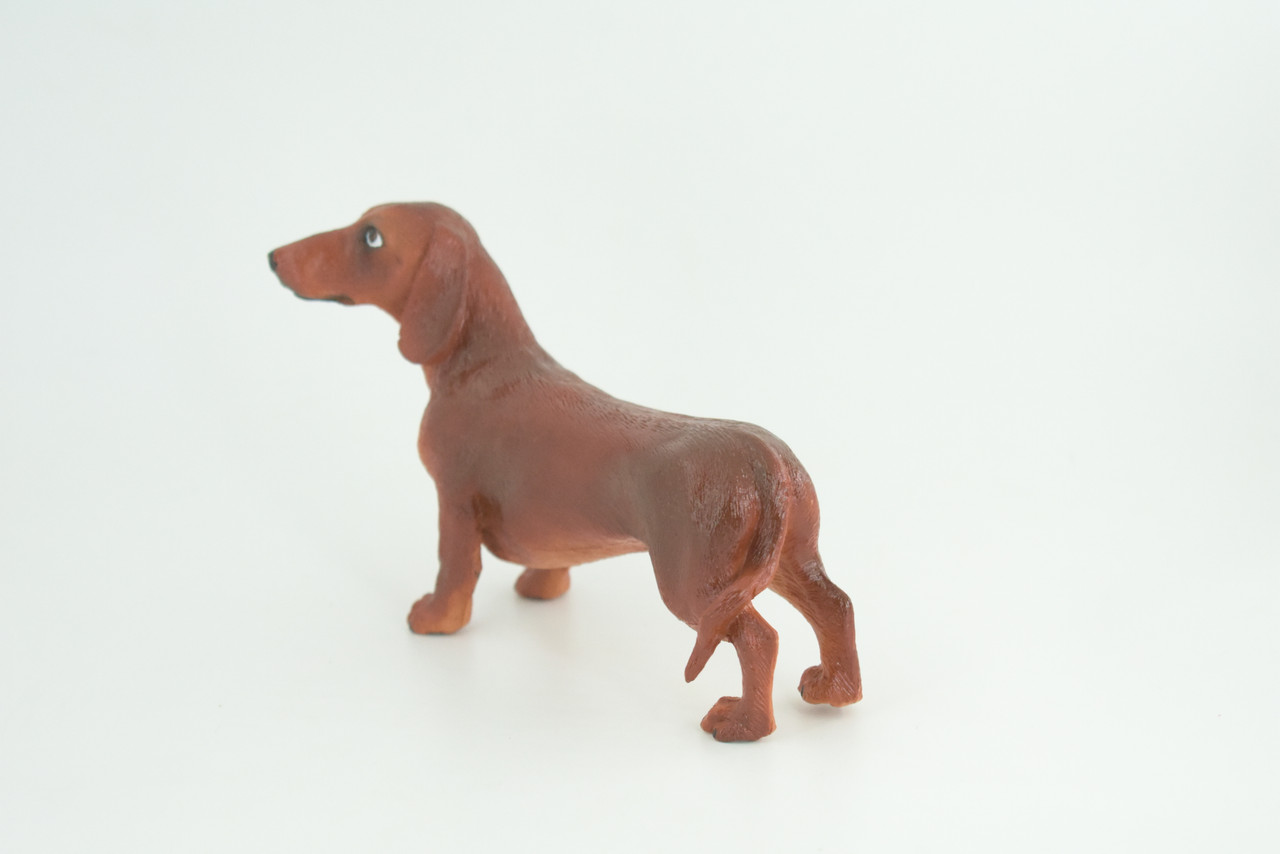 Dachshund Dog, Brown, Hand Painted, Educational, Museum Quality, Rubber Canine, K9, Realistic, Diorama, Figure, Toys, Kids, Gift,  6 Inches.  CH979 BB213 