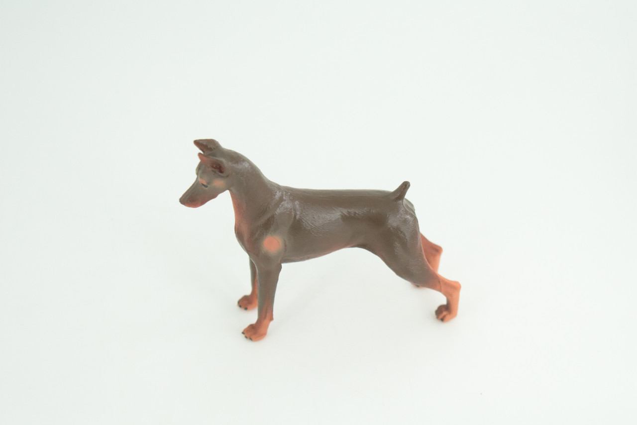 Dobermann Dog, Hand Painted, Educational, Museum Quality, Rubber Canine, K9, Realistic, Diorama, Figure, Toys, Kids, Gift,  4 Inches.  CH980 BB213 