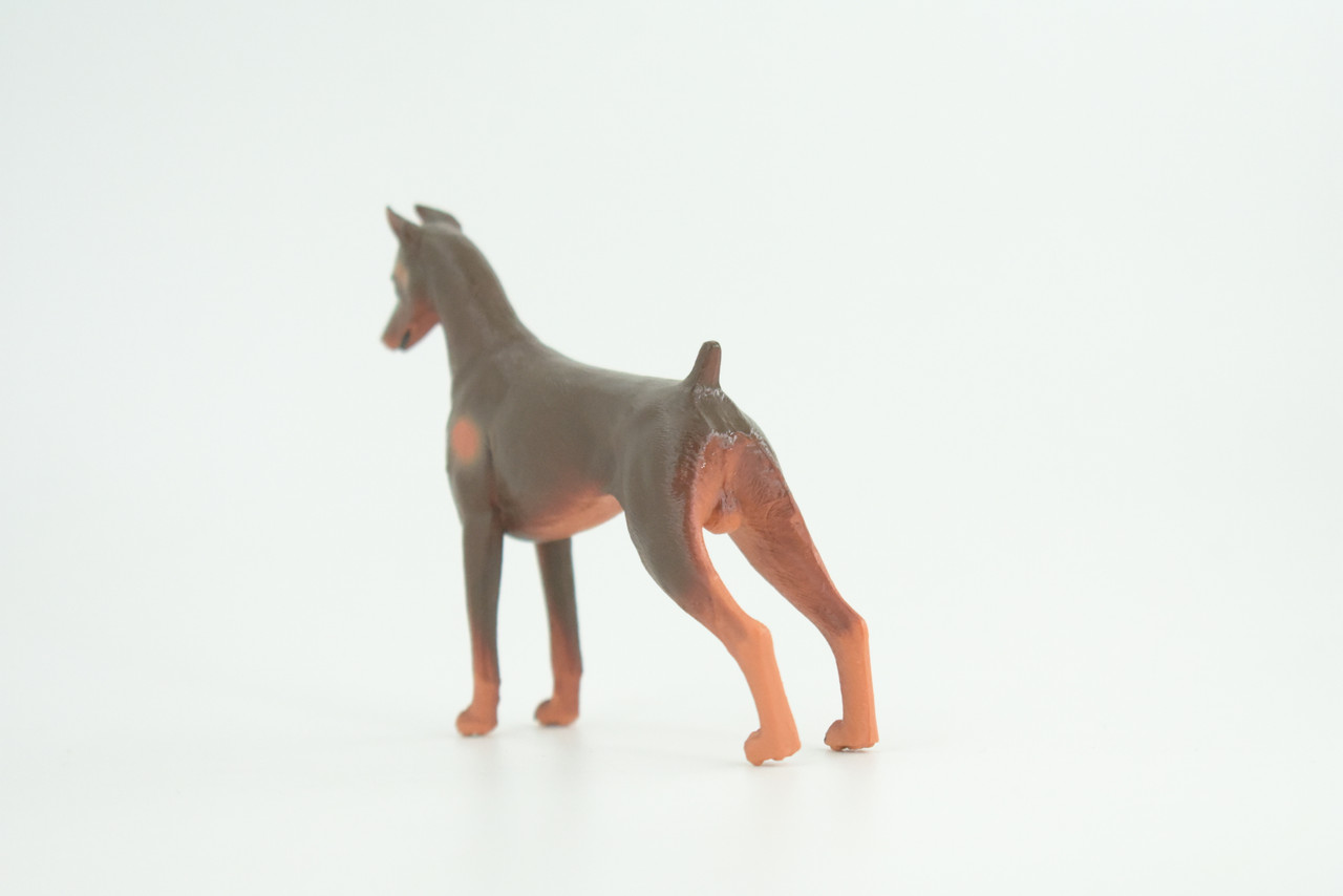 Dobermann Dog, Hand Painted, Educational, Museum Quality, Rubber Canine, K9, Realistic, Diorama, Figure, Toys, Kids, Gift,  4 Inches.  CH980 BB213 