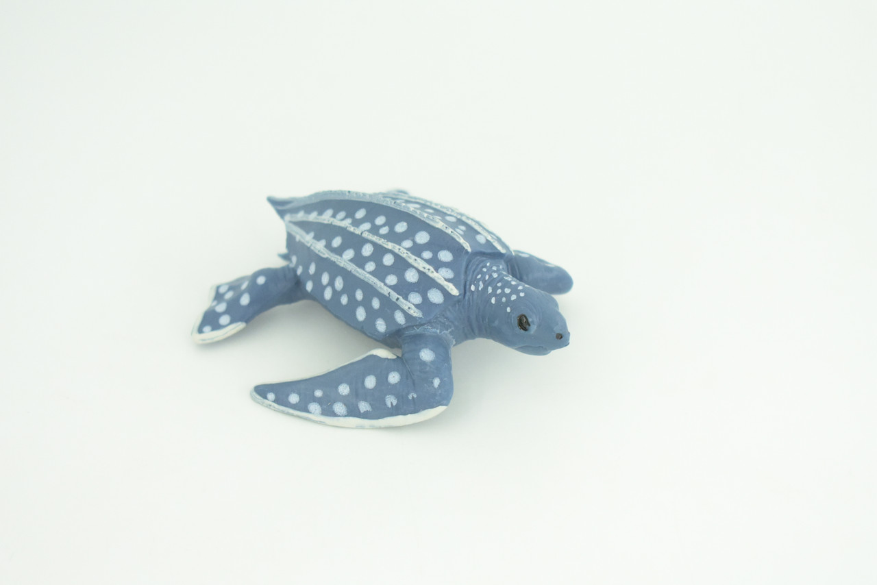 Leatherback Turtle Life Cycle, 4 Piece Set, Hand Painted, Educational, High Quality Rubber Reptile, Sea Turtle, Diorama, Figure, Toys, Kids, Gift,  3  Inches.   CH993 BB215 