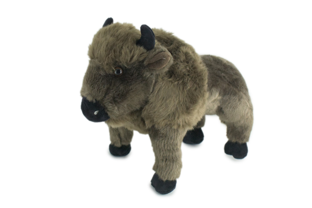 Buffalo, American Bison, Realistic Stuffed Plush Animal, Realistic Figure, Lifelike Model, Educational, Toy, Kids, Gift, 14 Inches. CC195 BB11