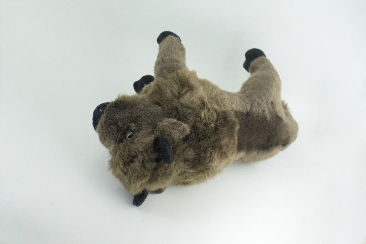 Buffalo, American Bison, Realistic Stuffed Plush Animal, Realistic Figure, Lifelike Model, Educational, Toy, Kids, Gift,   14 Inches.  CC195 BB11 