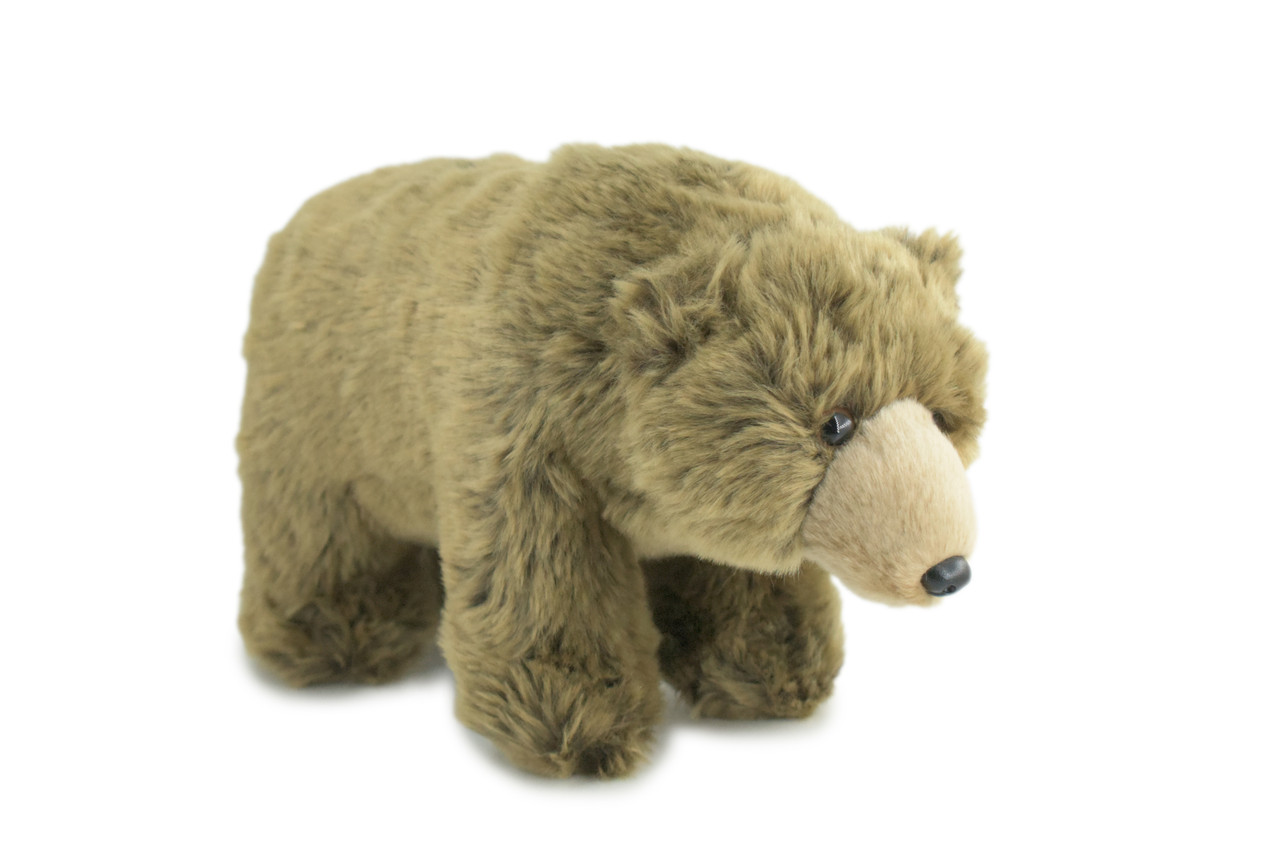 Grizzly Bear, Brown Bear, Realistic Stuffed Plush Animal, Realistic Figure, Lifelike Model, Educational, Toy, Kids, Gift, 12 Inches. CC196 BB2