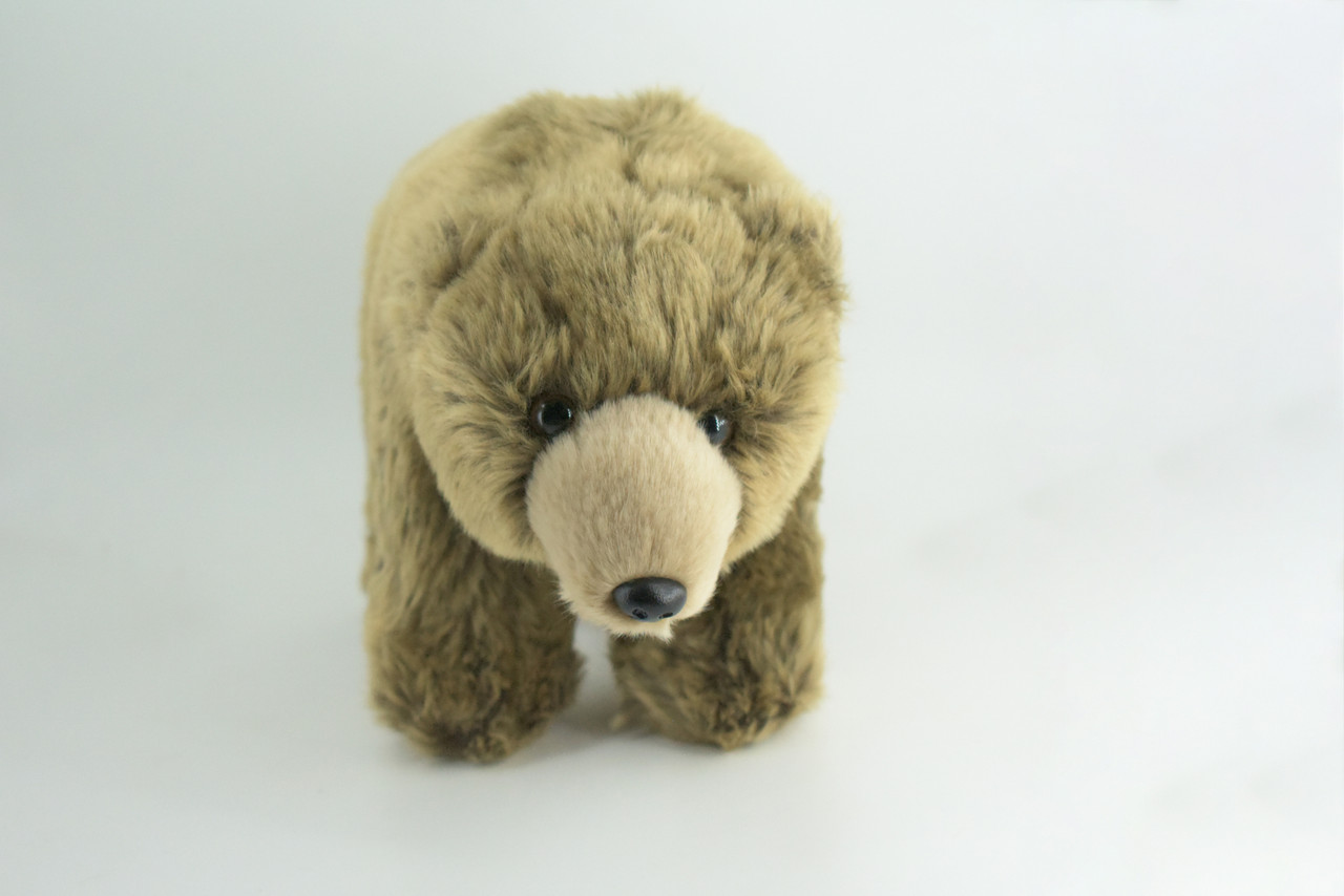 Grizzly Bear, Brown Bear, Realistic Stuffed Plush Animal, Realistic Figure, Lifelike Model, Educational, Toy, Kids, Gift,   12 Inches.  CC196 BB2