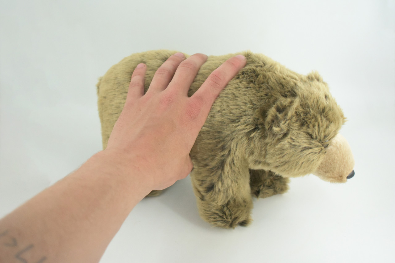 Grizzly Bear, Brown Bear, Realistic Stuffed Plush Animal, Realistic Figure, Lifelike Model, Educational, Toy, Kids, Gift, 12 Inches. CC196 BB2