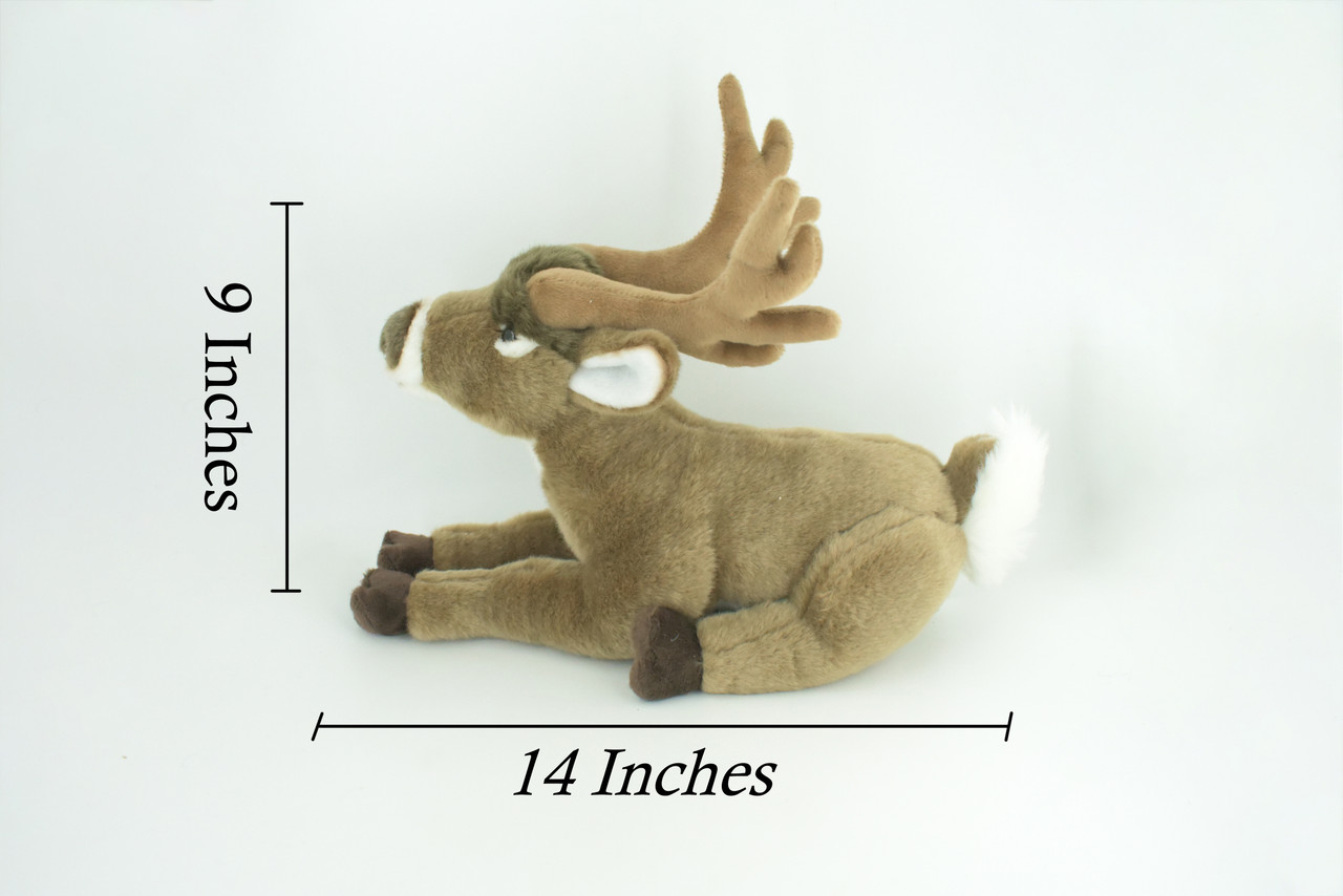 Whitetail Deer Plush Toy, Realistic Stuffed Animal , Lifelike, Realistic Figure, Stuffed Deer, Soft, Toy, Educational, Kids, Gift, 14" CC57 BB2