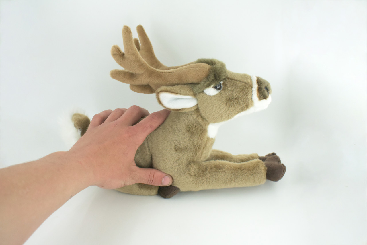 Whitetail Deer Plush Toy, Realistic Stuffed Animal , Lifelike, Realistic Figure, Stuffed Deer, Soft, Toy, Educational, Kids, Gift, 14" CC57 BB2