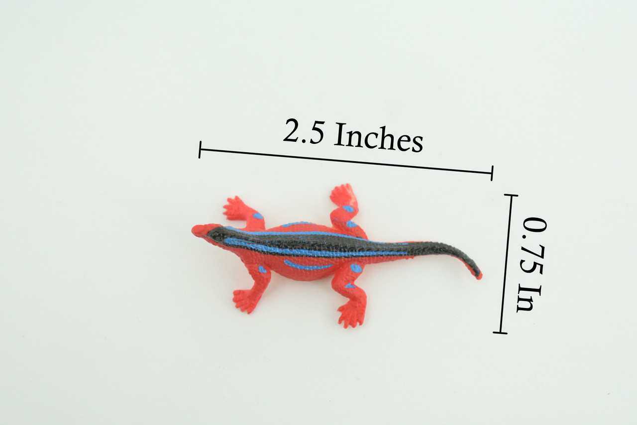 Red Head Agama, Rainbow Lizard, Rubber Reptile, Hand Painted, Educational, Realistic, Model, Replica, Toys, Kids, Gift, 2 1/2 Inches. WR41 B197 