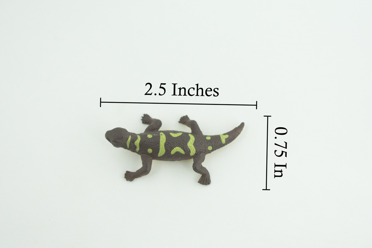 Gila Monster, Desert Lizard, Rubber Reptile, Hand Painted, Educational, Realistic, Model, Toys, Kids, Gift, 2 1/2 Inches. WR42 B197 
