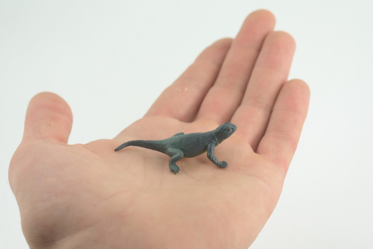 Gray's Monitor Lizard, Rubber Reptile, Hand Painted, Educational, Realistic, Model, Replica, Toys, Kids, Gift, 2 Inches. WR43 B197