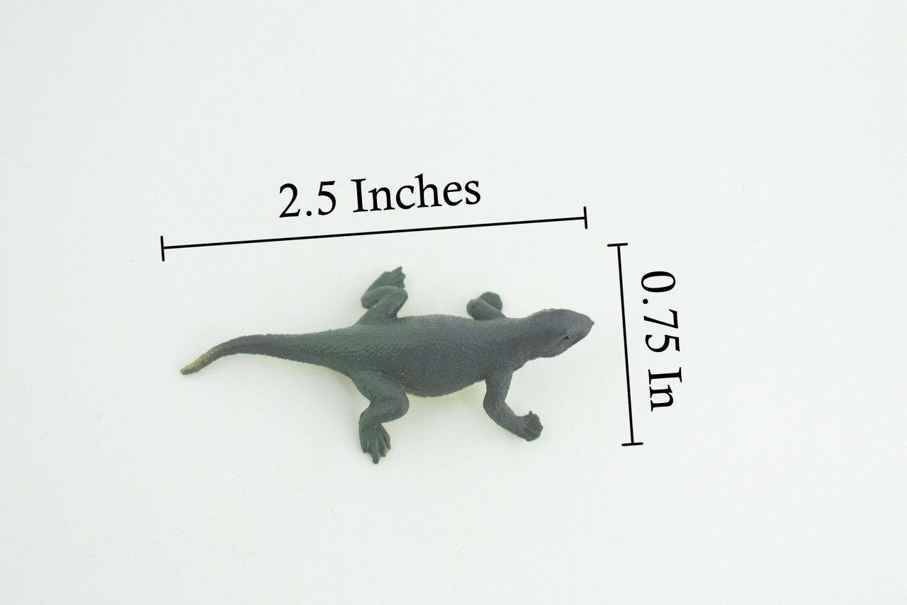 Gray's Monitor Lizard, Rubber Reptile, Hand Painted, Educational, Realistic, Model, Replica, Toys, Kids, Gift, 2 Inches. WR43 B197
