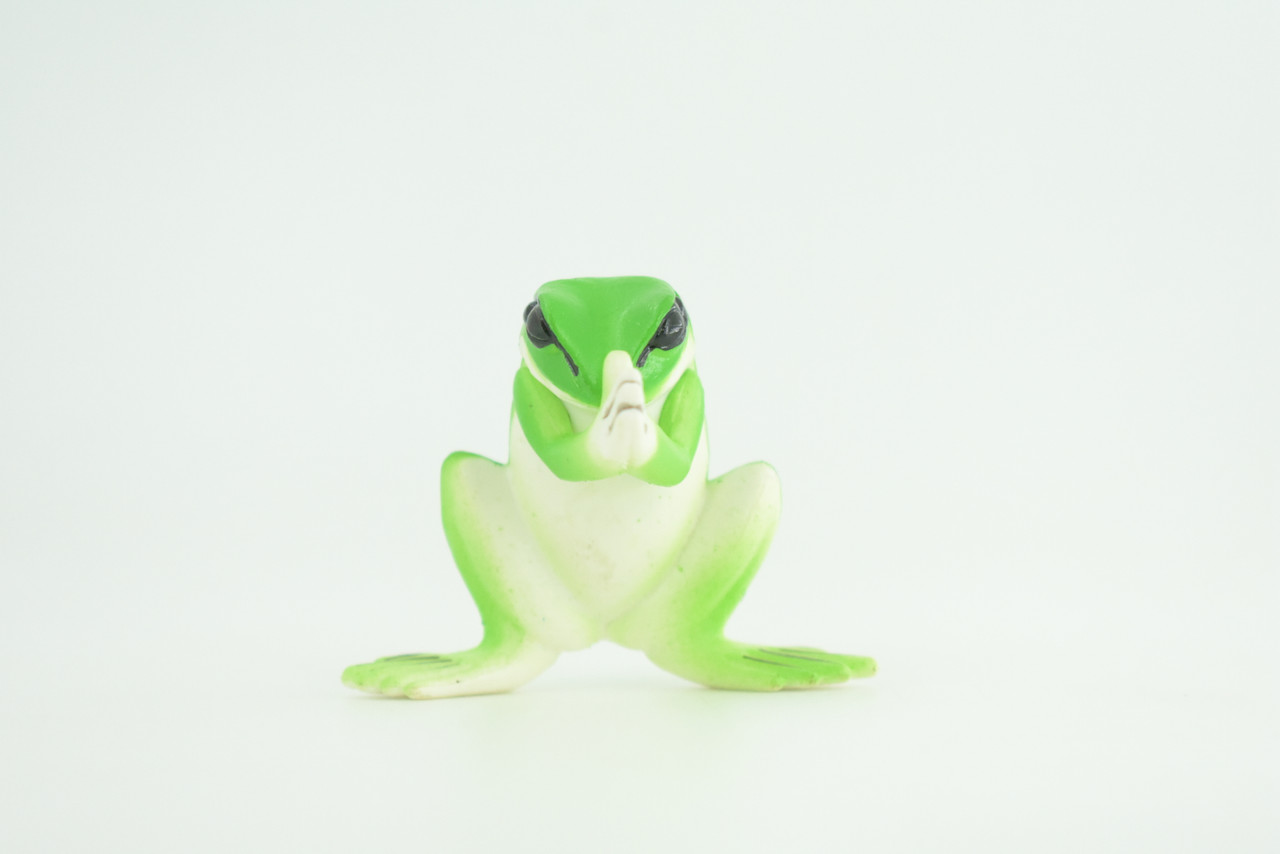 Frog Praying, Frog Showing Respect with Hands Together, Educational, Realistic, Diorama Model, Figure, Lifelike, Replica, Gift,   2 inches.       CH1011 BB218