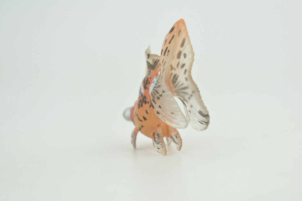 Goldfish, Spotted Fancy, Museum Quality, Hand Painted, Rubber, Fish, Realistic Figure, Diorama Model, Replica, Toy, Kids, Replica, Educational, Gift,  2 Inches   CH1013 BB218