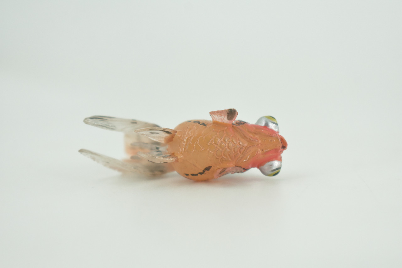 Goldfish, Spotted Fancy, Museum Quality, Hand Painted, Rubber, Fish, Realistic Figure, Diorama Model, Replica, Toy, Kids, Replica, Educational, Gift,  2 Inches   CH1013 BB218