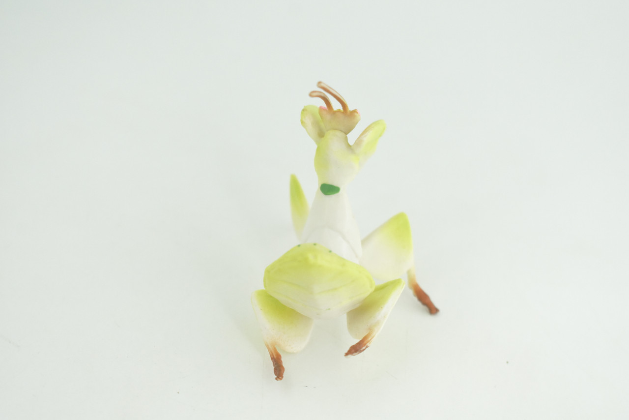 Orchid Mantis, Yellow Flower Praying Mantis, Museum Quality, Educational, Hand Painted, Realistic Rubber Insect, Model, Toy, Kids, Gift,    2 1/2 Inches.   CH1027 BB218