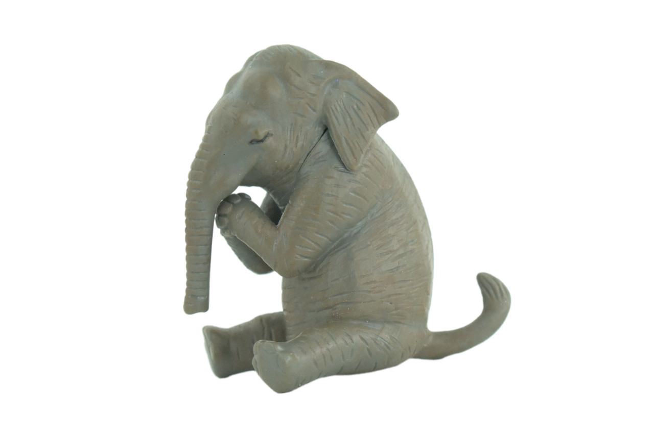 Elephant, Praying, Asian, Happy, Good Luck, Prosperity, Educational, Realistic, Diorama Model, Figure, Figurine, Replica, Kids, Toys, Gift, 3 1/2 Inches. CH1038 BB216