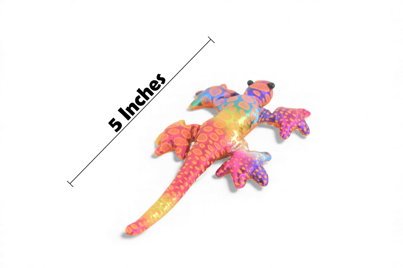 Gecko, Lizard, Reptiles, Orange and Purple, Hand Made In Thailand, Sand Creatures, Paper Weight, Bean Bag, Cornhole, Game, Toy, Kids, Educational, Gift, 5 Inches. TH70 BB301 Colors May Vary 