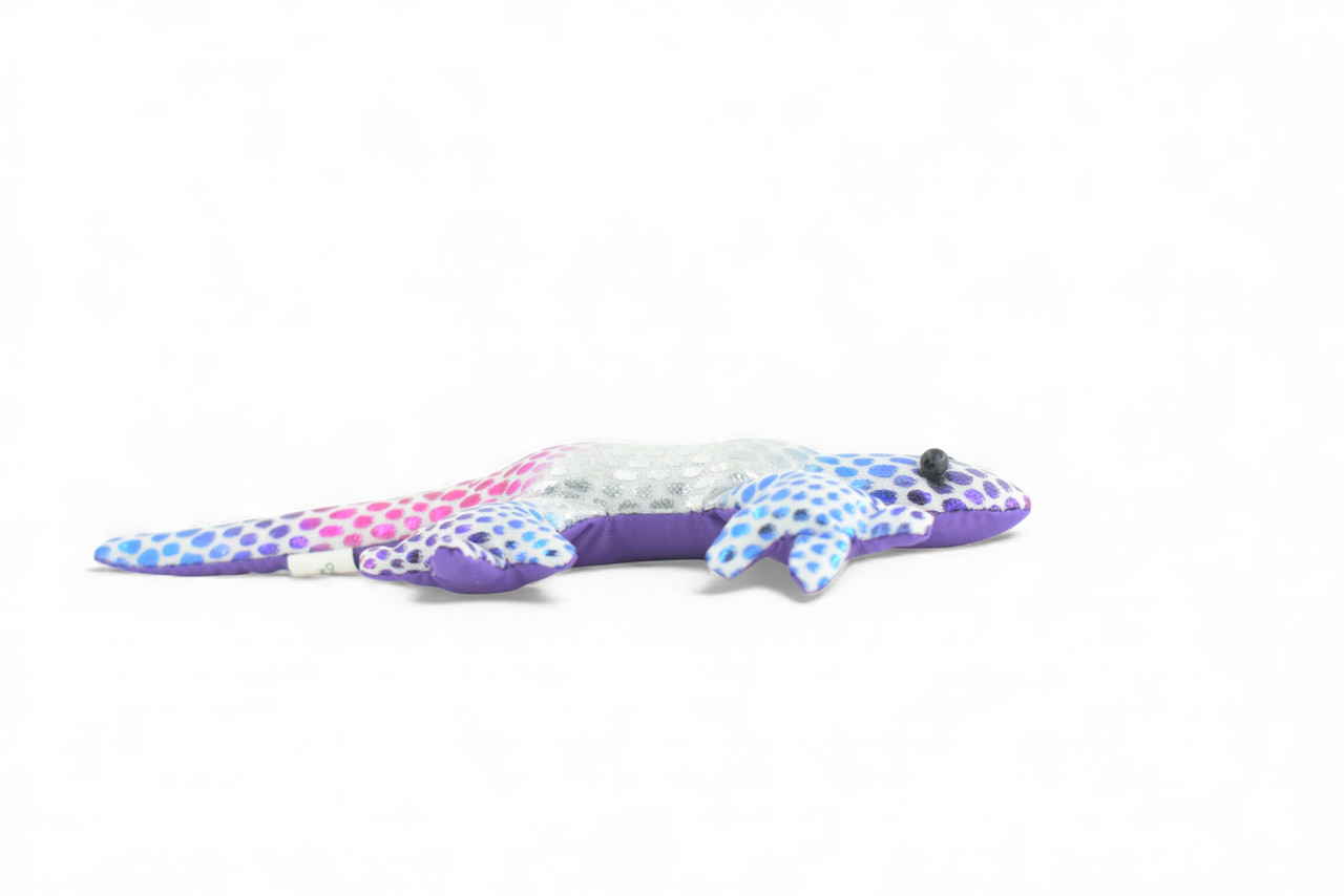 Gecko, Lizard, Reptiles, Blue and Purple, Hand Made In Thailand, Sand Creatures, Paper Weight, Bean Bag, Cornhole, Game, Toy, Kids, Educational, Gift,  5  Inches. TH72 BB301    Colors May Vary 