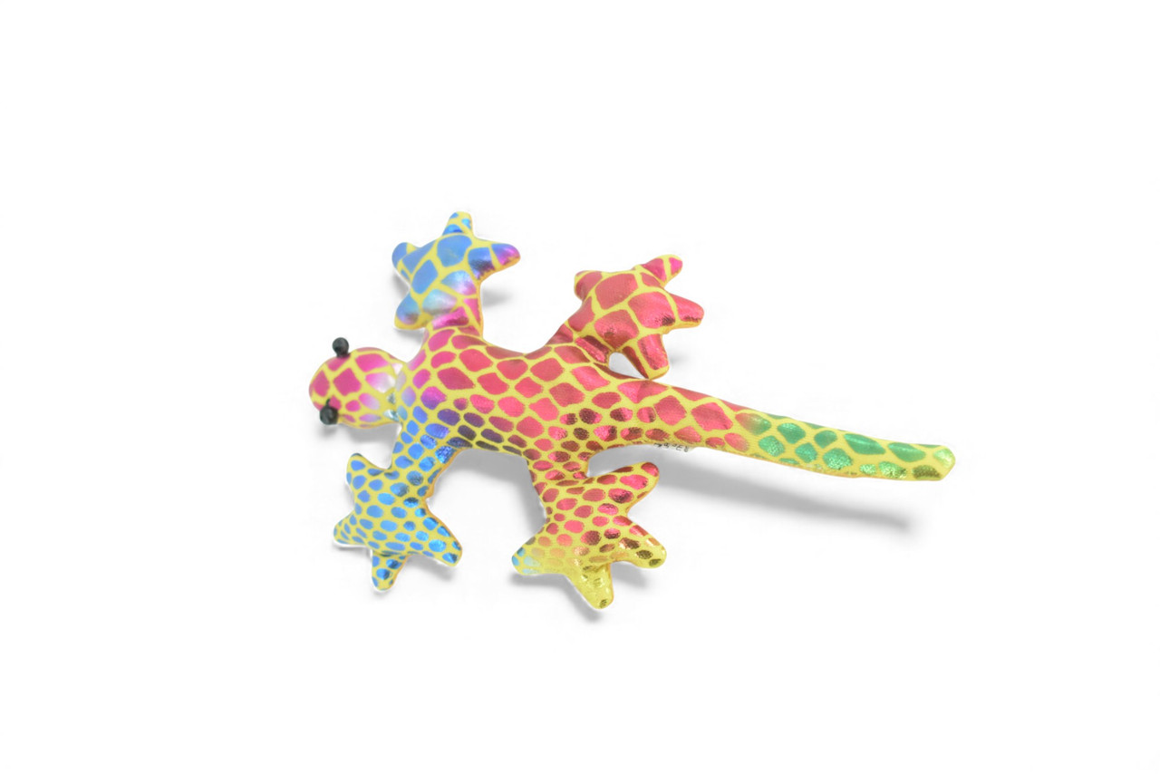 Gecko, Lizard, Reptiles, Yellow and Purple, Hand Made In Thailand, Sand Creatures, Paper Weight, Bean Bag, Cornhole, Game, Toy, Kids, Educational, Gift, 5 Inches. TH73 BB301 