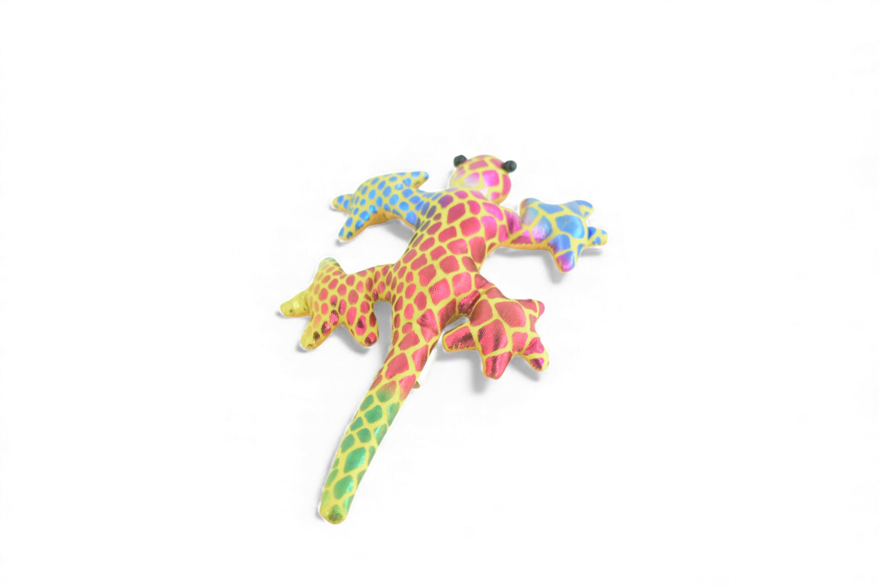 Gecko, Lizard, Reptiles, Yellow and Purple, Hand Made In Thailand, Sand Creatures, Paper Weight, Bean Bag, Cornhole, Game, Toy, Kids, Educational, Gift,  5  Inches. TH73 BB301    Colors May Vary 