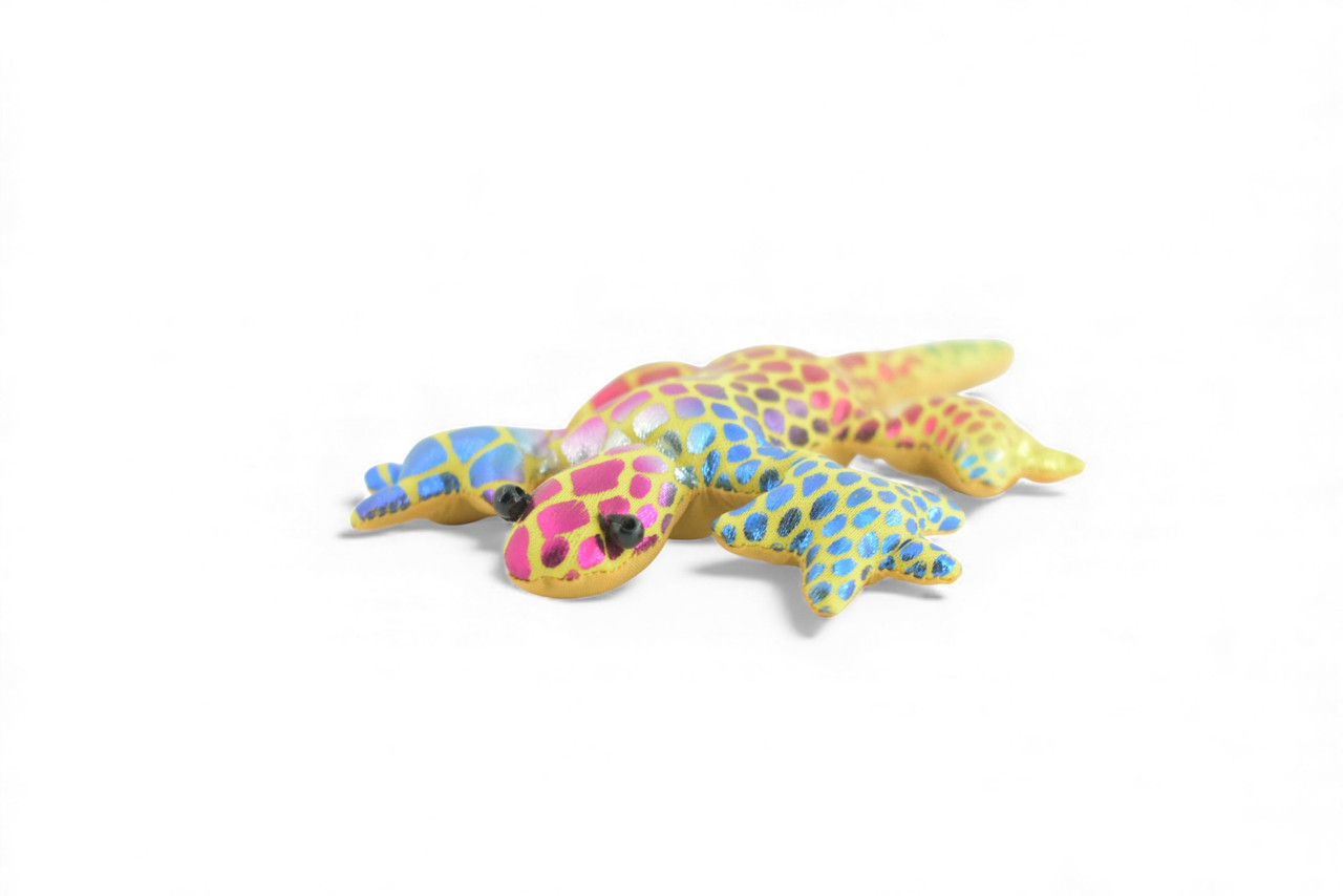 Gecko, Lizard, Reptiles, Yellow and Purple, Hand Made In Thailand, Sand Creatures, Paper Weight, Bean Bag, Cornhole, Game, Toy, Kids, Educational, Gift,  5  Inches. TH73 BB301    Colors May Vary 