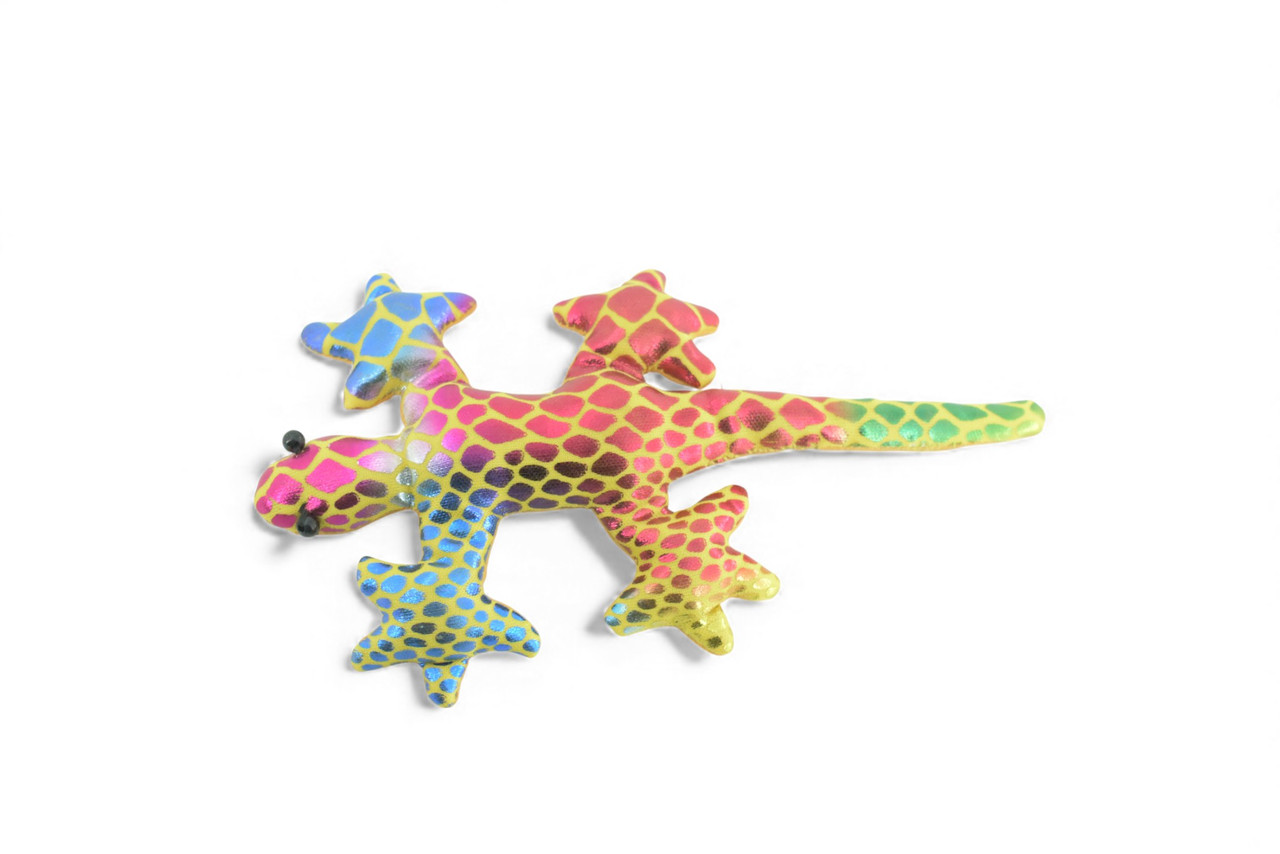 Gecko, Lizard, Reptiles, Yellow and Purple, Hand Made In Thailand, Sand Creatures, Paper Weight, Bean Bag, Cornhole, Game, Toy, Kids, Educational, Gift,  5  Inches. TH73 BB301    Colors May Vary 