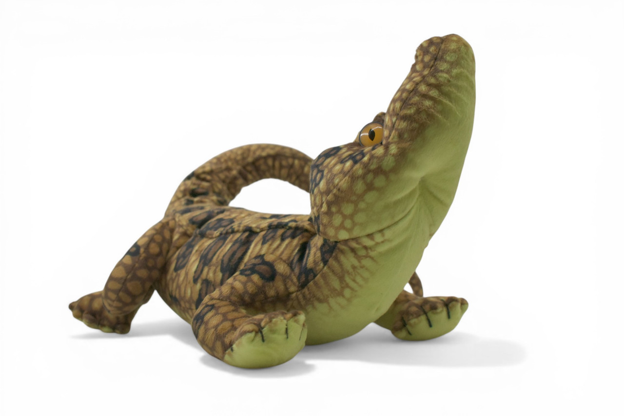 Alligator, Crocodile, Brown, Very High Quality, Stuffed Reptile, Educational, Plush Realistic Figure, Lifelike Model, Replica, Toys, Kids, Gift, 27 Inches. RI01 BB327