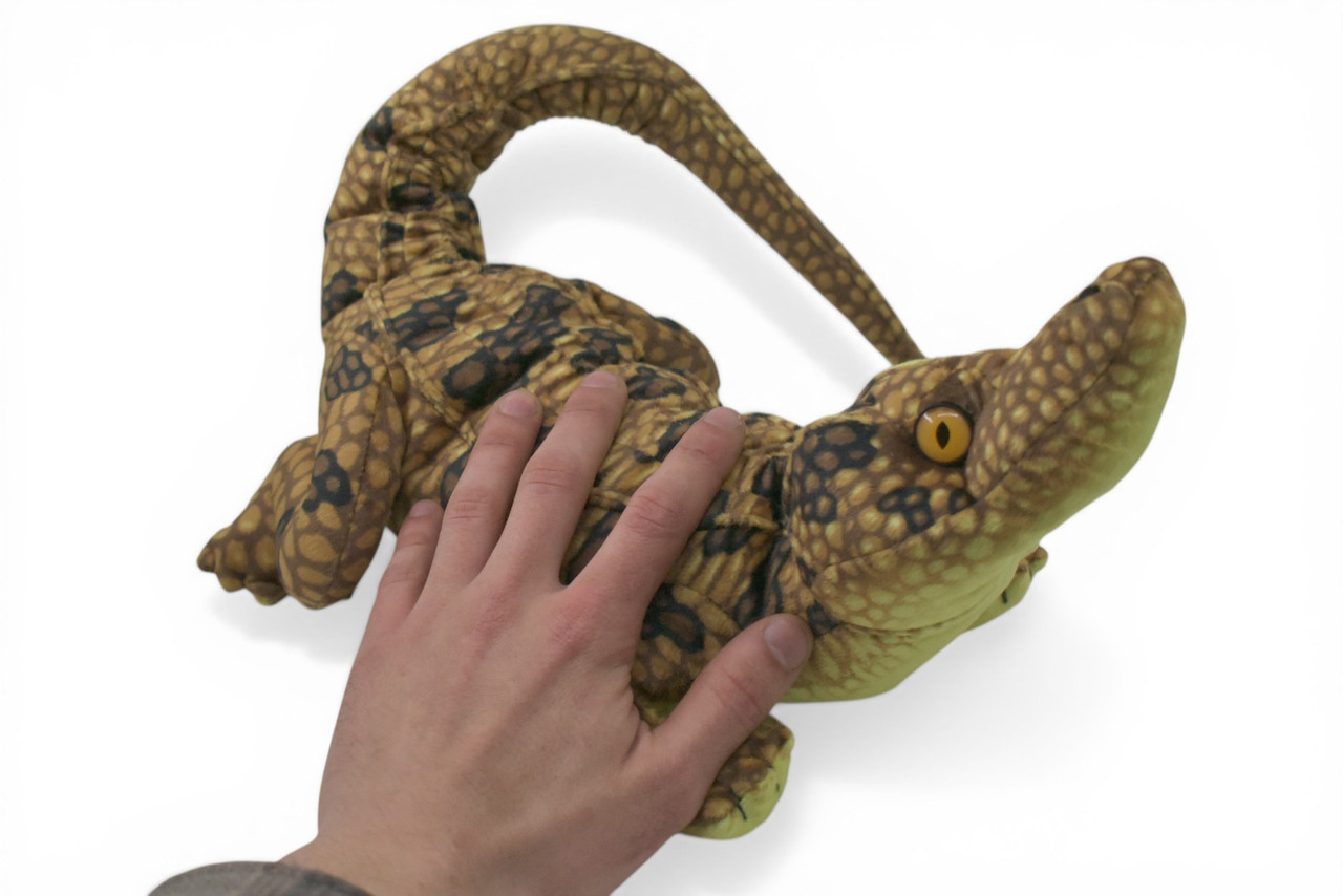 Alligator, Crocodile, Brown, Very High Quality, Stuffed Reptile, Educational, Plush Realistic Figure, Lifelike Model, Replica, Toys, Kids, Gift, 27 Inches. RI01 BB327