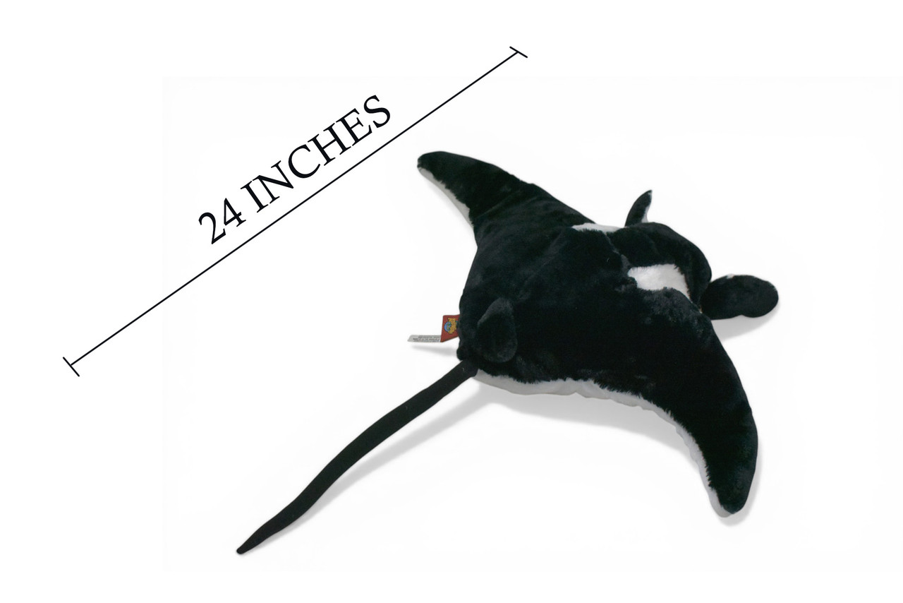 Manta Ray, Giant sea devil, Fish, Very High Quality, Stuffed, Educational, Plush Realistic Figure, Lifelike Model, Replica, Toys, Kids, Gift, 24 Inches. RI06 BB328
