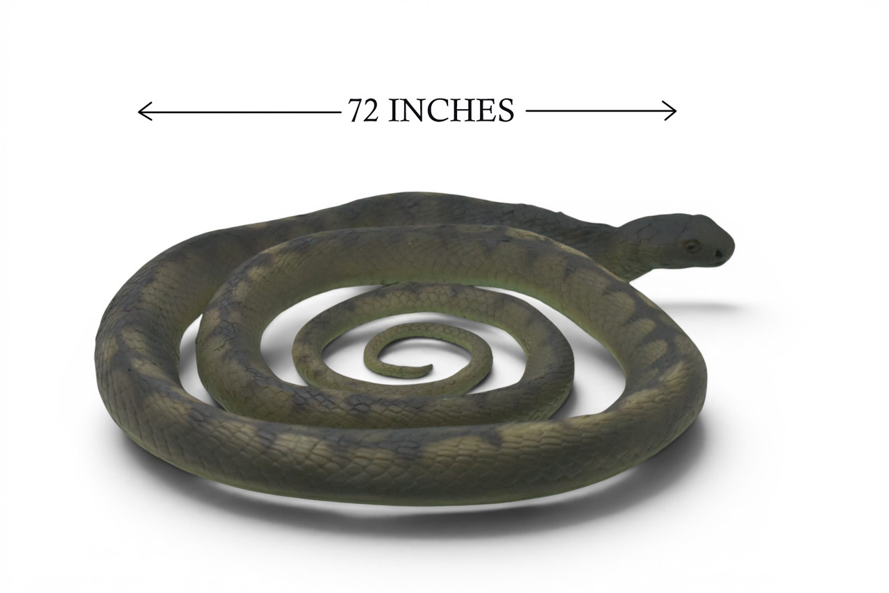  Python Snake, High Quality, Hand Painted, Hard Rubber Snake, Realistic Reptile, Toy Figure, Diorama Model, Replica, Kids, Educational, Gift, 72 Inches. IM29 B658