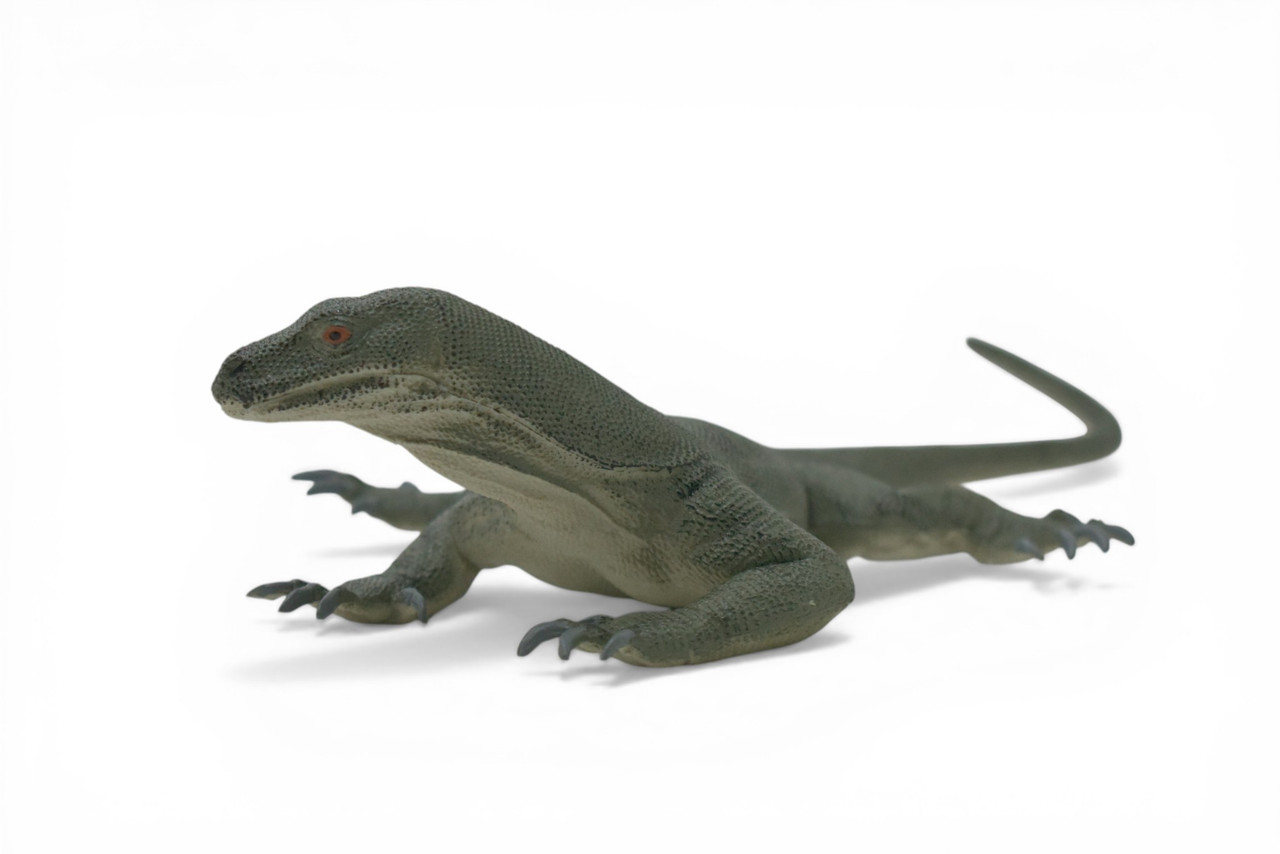 Komodo Dragon, Hand Painted, Educational, Museum Quality, Realistic Lizard, Rubber, Reptile, Lizard, Diorama Model, Figure, Toys, Kids, Gift, 13 Inches. IM30 B658