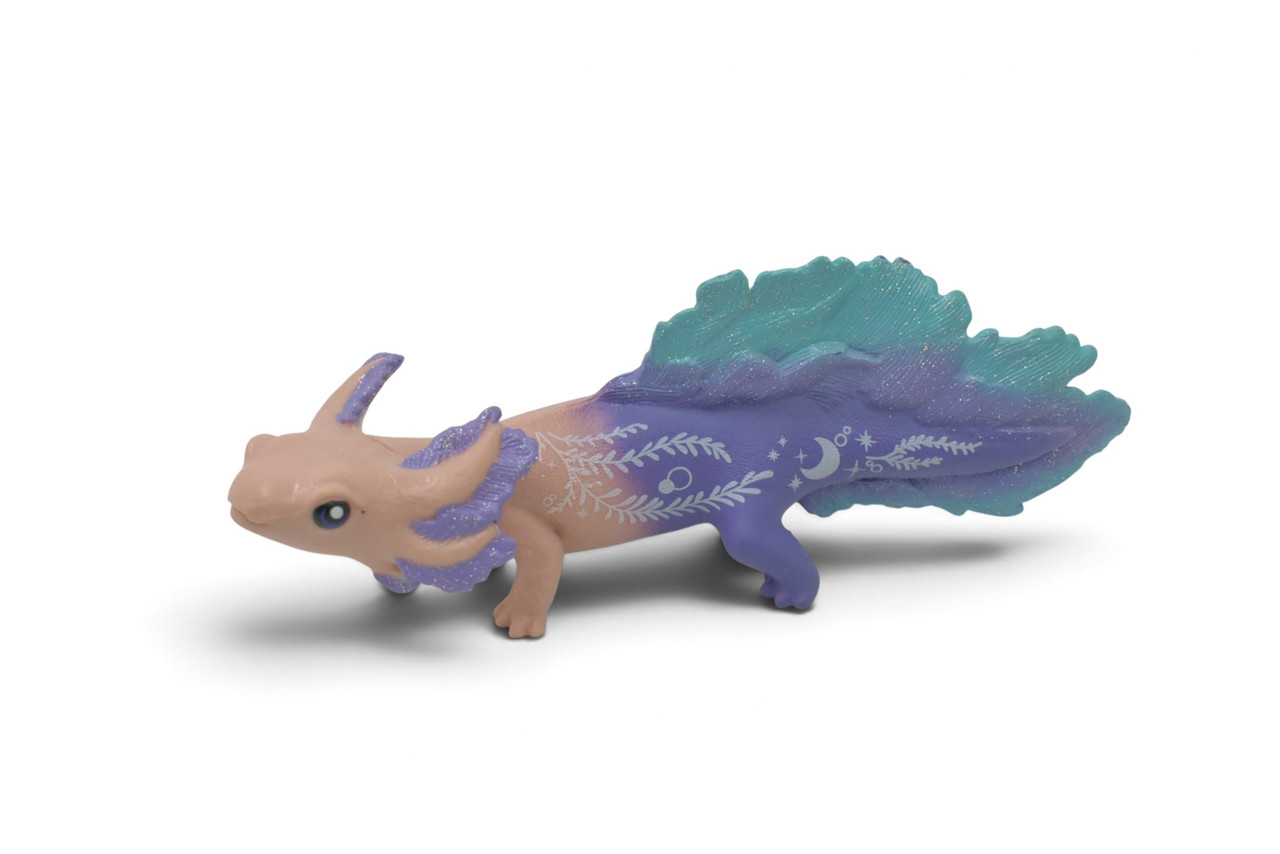  Axolotl Salamander, Ambystoma mexicanum, Museum Quality, Hand Painted, Rubber Amphibians, Educational, Toy Figure, Diorama Model, Replica, Gift, 4 Inches. CH1060 BB221